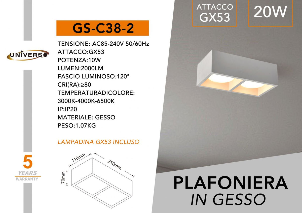 Porta Faretto Universo – GS-C38-2
