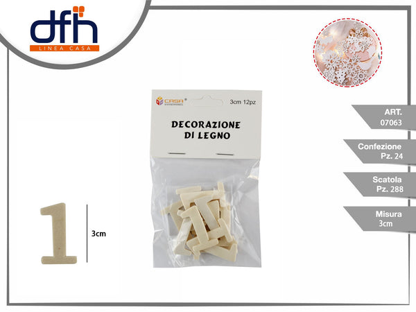 DECORAZIONE DI LEGNO 3 cm 12 pz