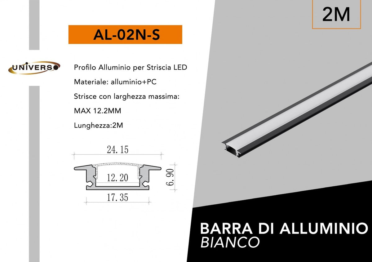 Profilo per strisce LED – AL-02N-S