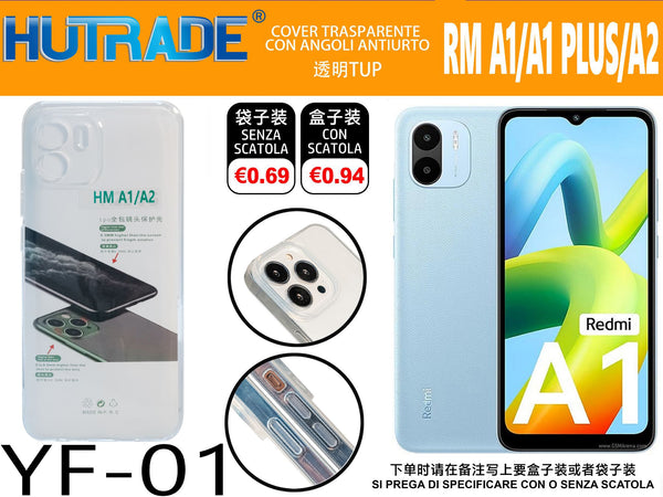 COVER TRASPARENTE REDMI A1 4G/A1PLUS/A2 – YF01 011756