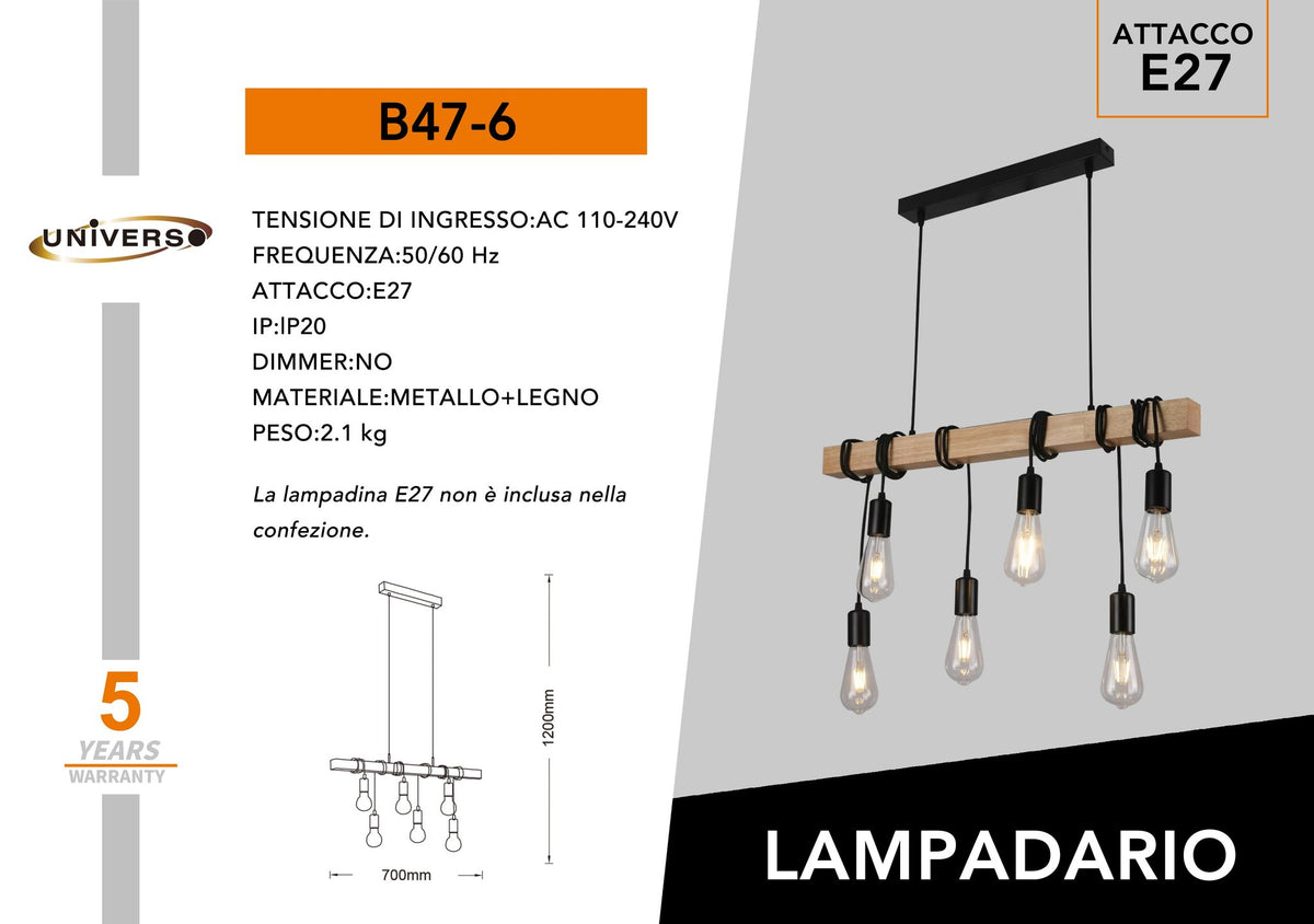 Lampadario Da Soffitto Universo – B47-6