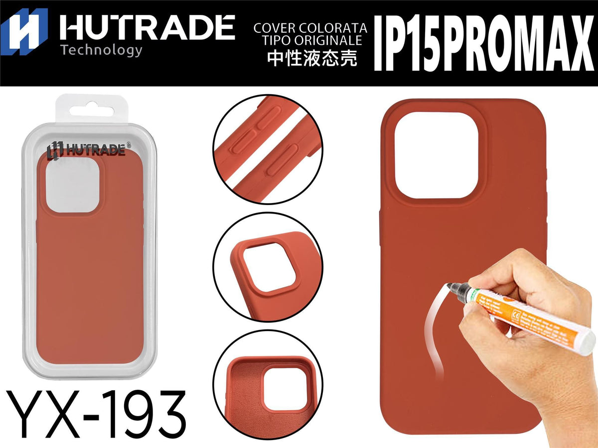 YX-193 COVER COLORATA IN GOMMA IP15PROMAX ARANCIONE