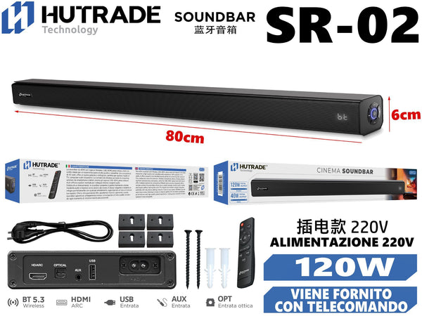 SR02 SOUNDBAR BLUETOOTH PER TV DA 40W RMS