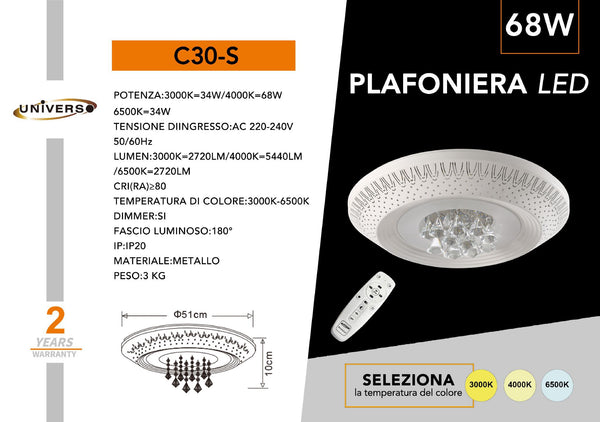 Lampada Da Soffitto Universo – C30-S