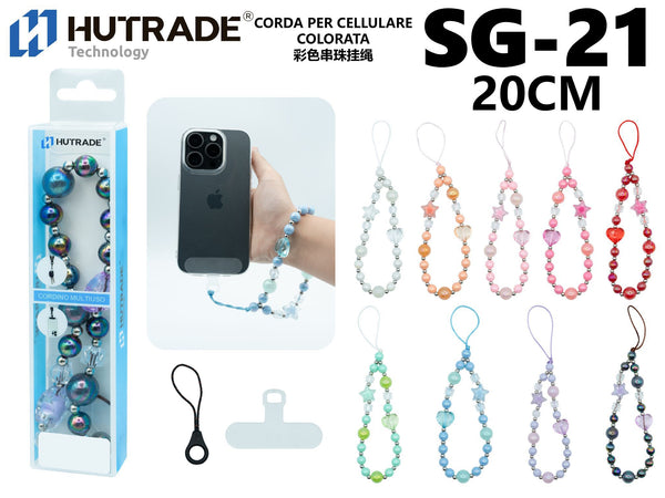 SG-21 CORDA PER CELLULARE COLORATA PERLA 20CM