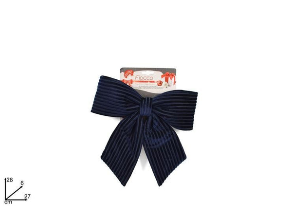 FIOCCO 28 cm VELLUTO A RIGHE BLU