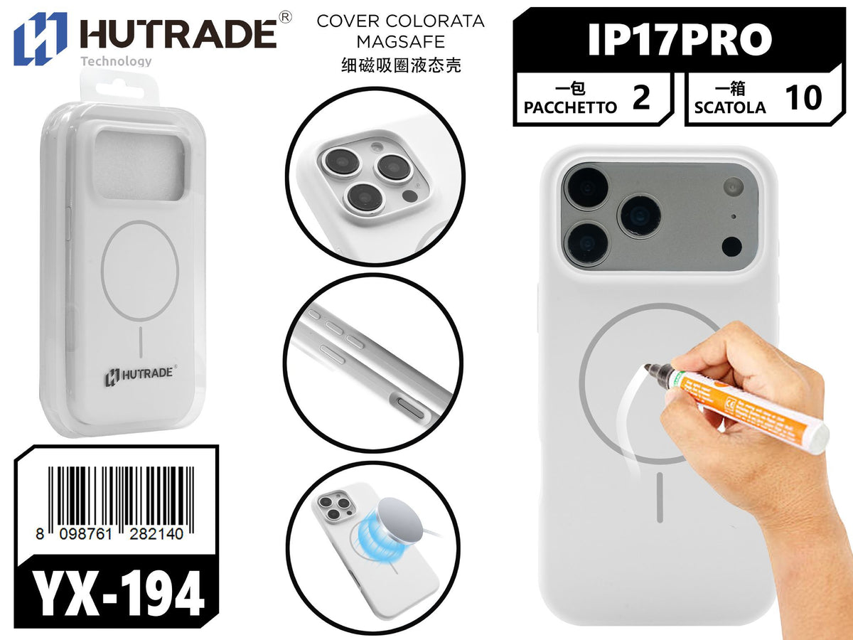 YX-194 COVER COLORATA MAGSAFE IP17PRO/IP18PRO BIANCO