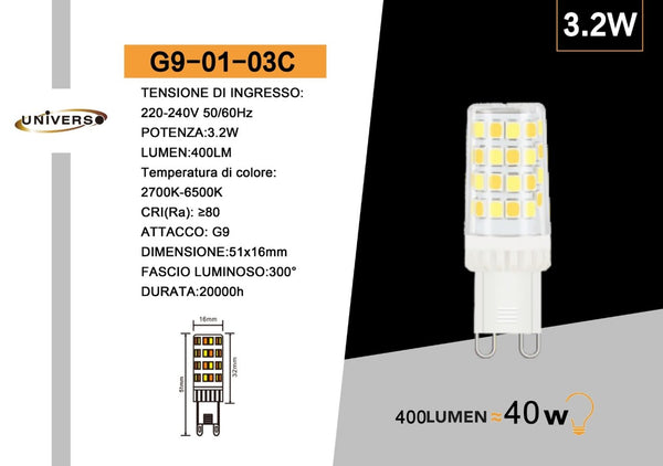 Lampadina G9 Universo – G9-01-03C