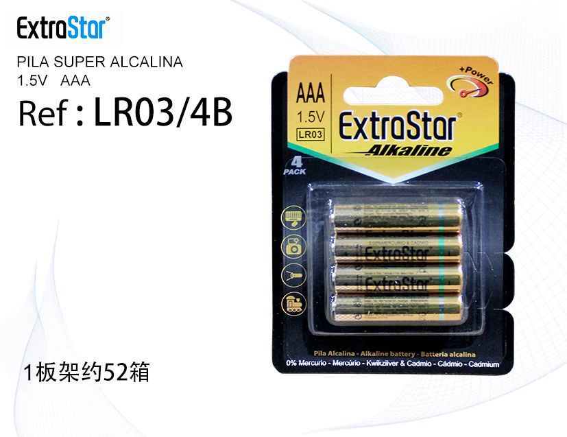 Pile alcaline da 1,5 V in blister da 4