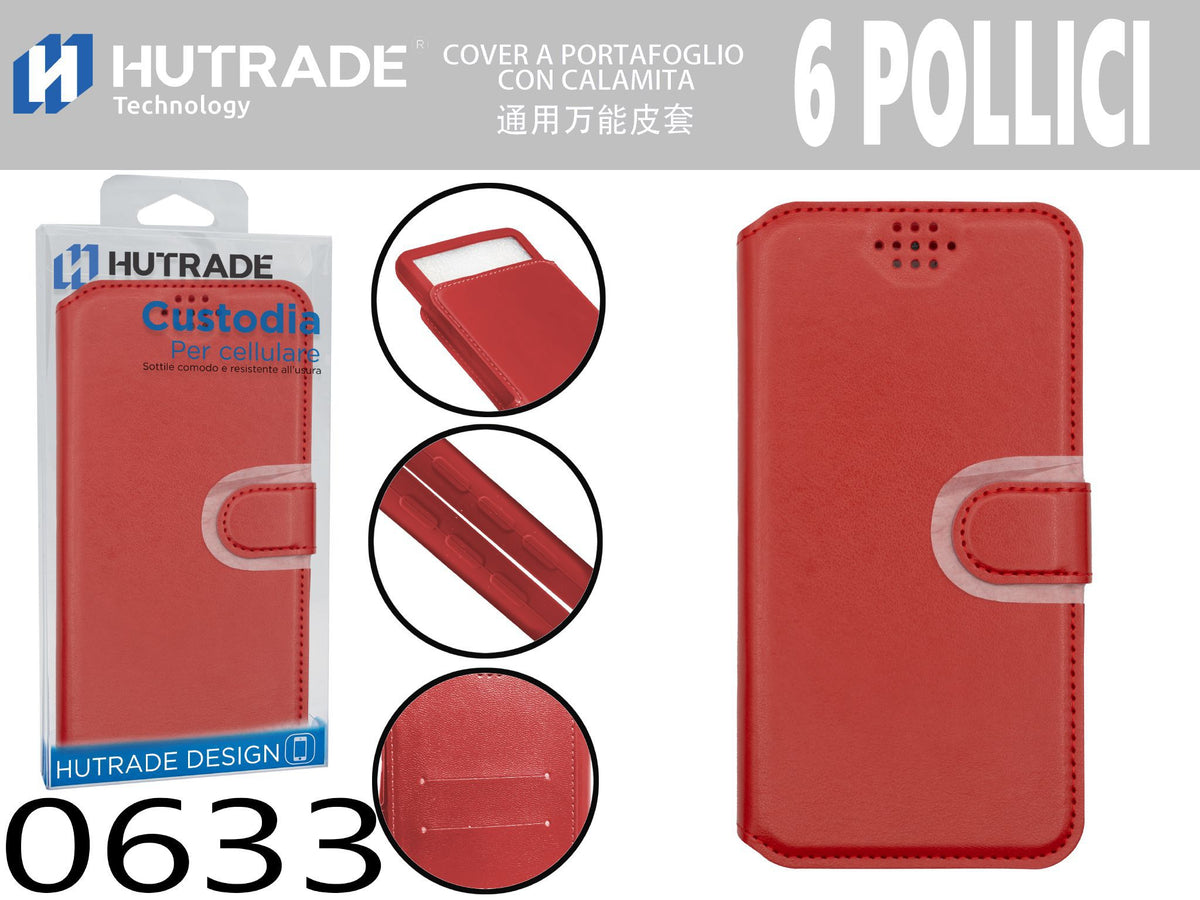 COVER A LIBRO UNIVERSALE 6 POLLICI ROSSO