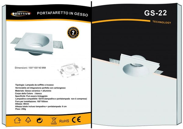 Porta Faretto In Gesso Universo – GS-22