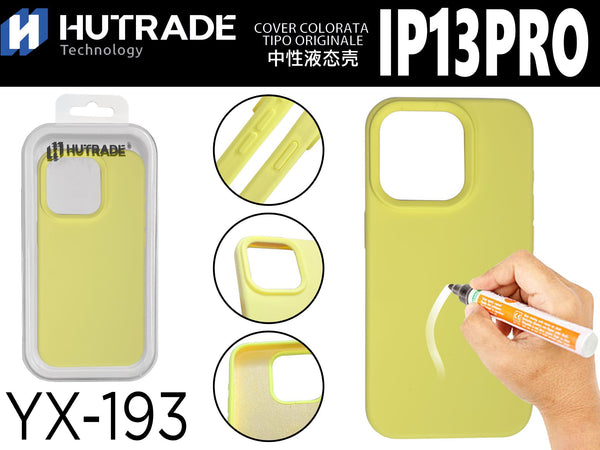 YX-193 COVER COLORATA IN GOMMA IP13PRO GIALLO