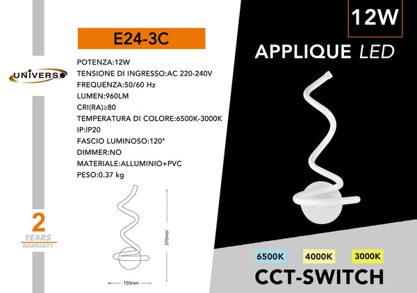 Applique Da Muro Universo – E24-3C