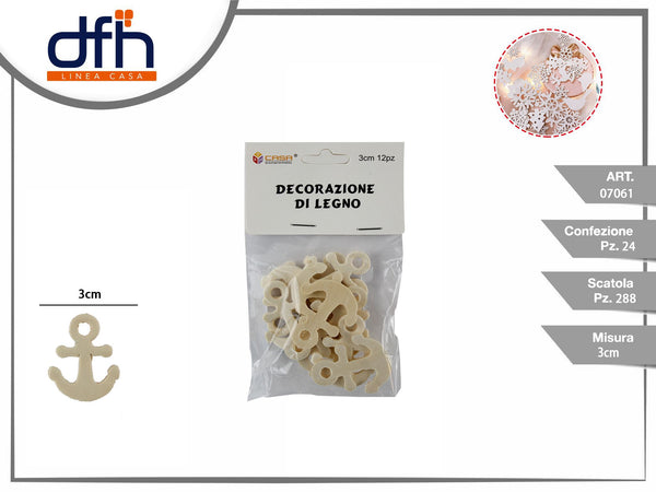 DECORAZIONE DI LEGNO 3 cm 12 pz
