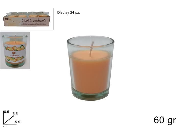 Candela profumata arancia 60 gr in bicchiere vetro 2304135-orange