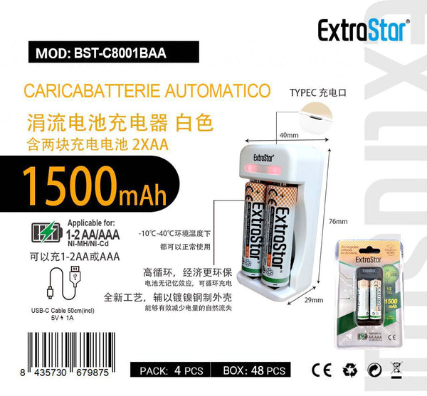 Caricabatterie con pile · Art. A-BST-C8001BAA