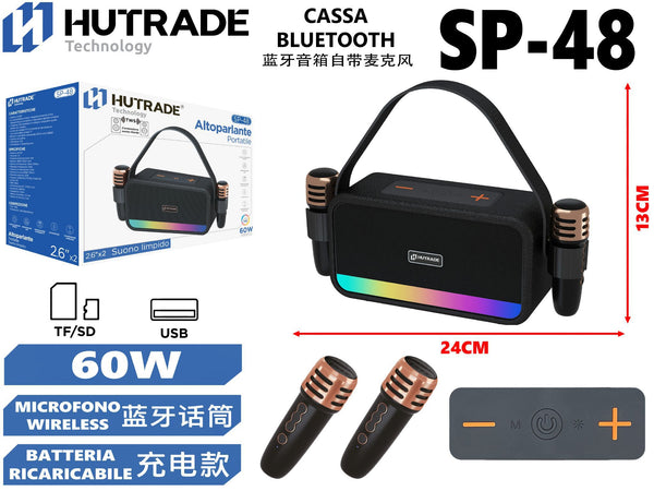 SP-48 CASSA BLUETOOTH CON MICROFONO /FM DA 10*2 60W