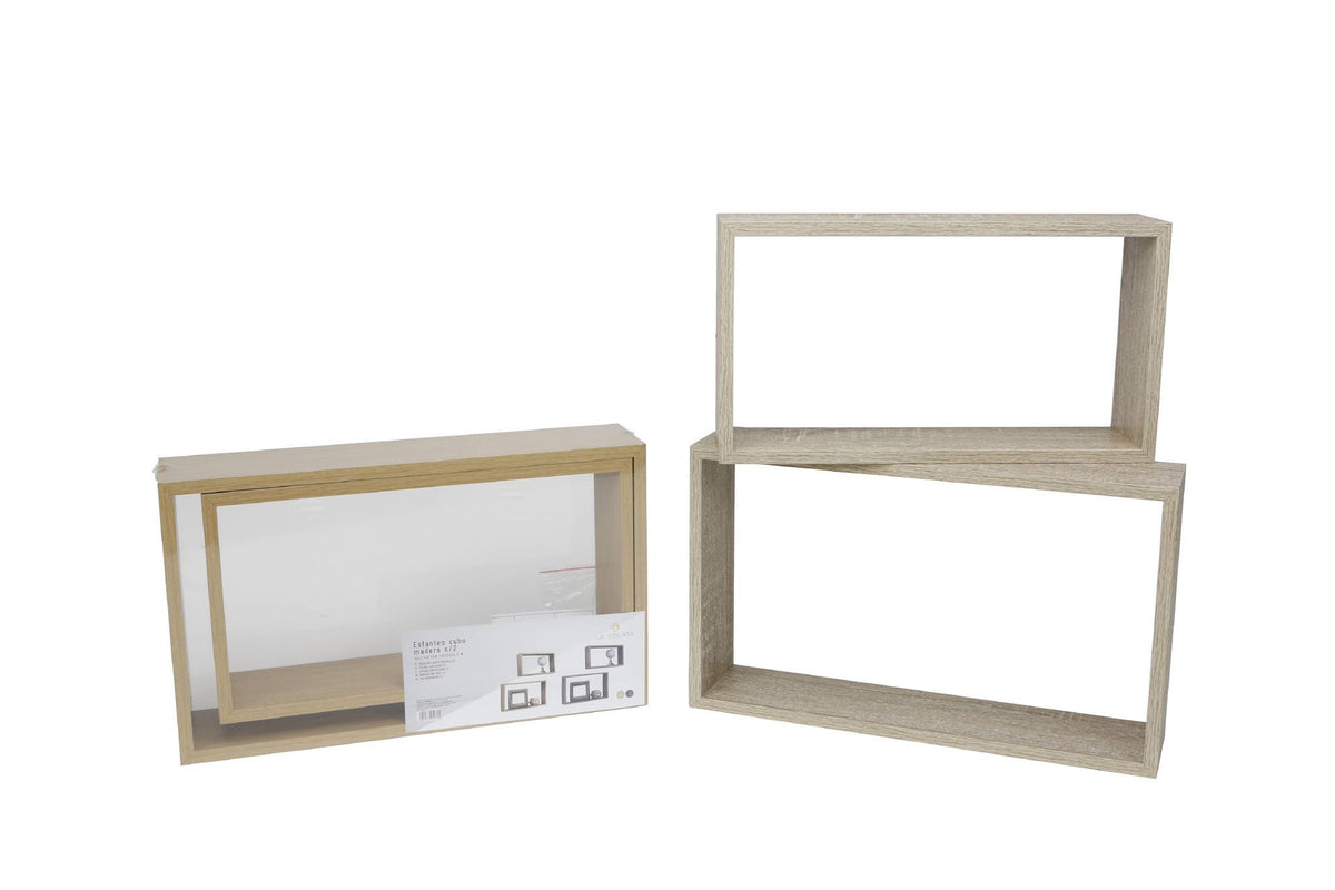 Ripiano cubo in legno s/2 assort.