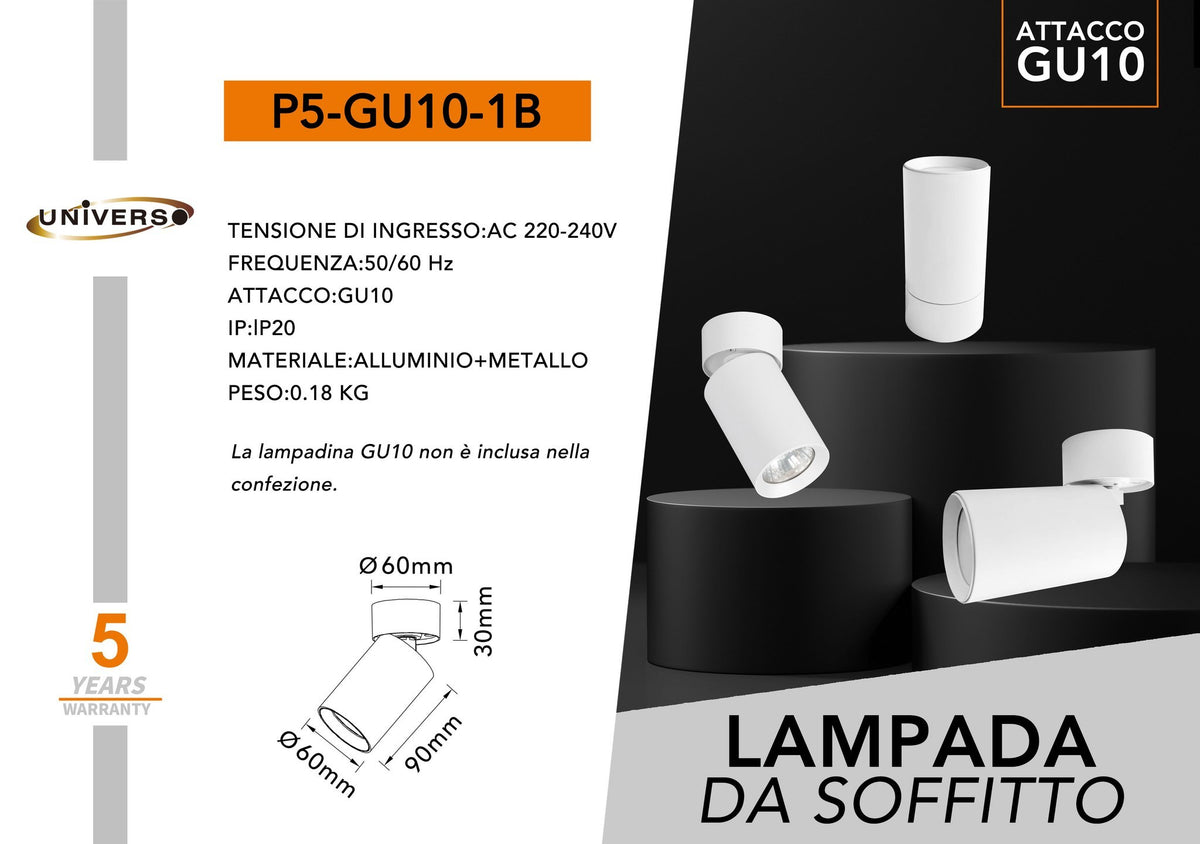 Faretto da soffitto – P5-GU10-1B