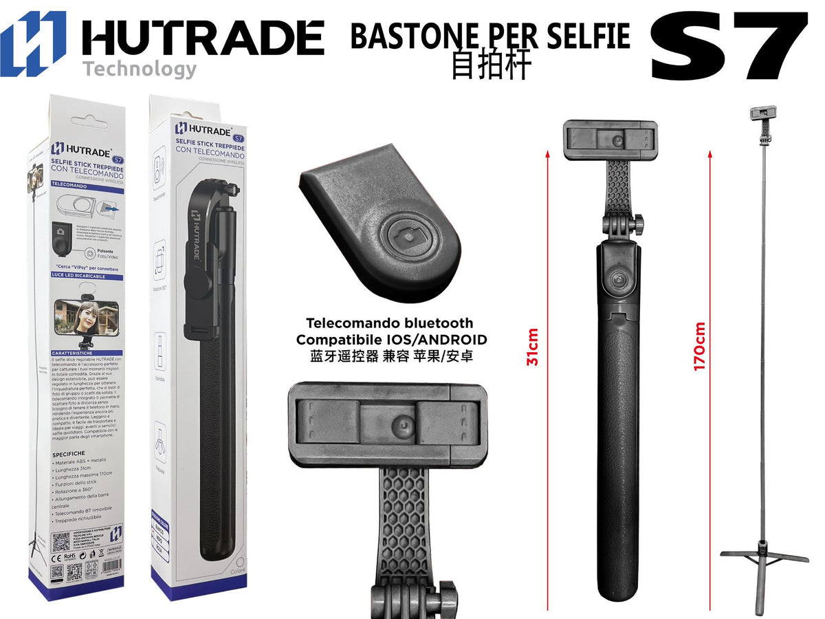 S7 BASTONE SELFIE BLUETOOTH FUNZIONE TRIPIEDE 1.7 METRI