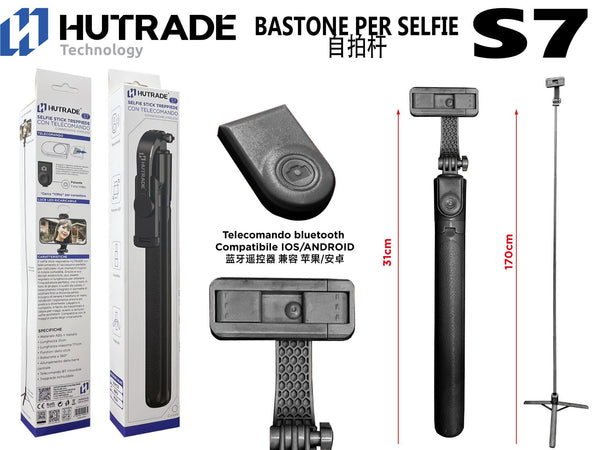 S7 BASTONE SELFIE BLUETOOTH FUNZIONE TRIPIEDE 1.7 METRI