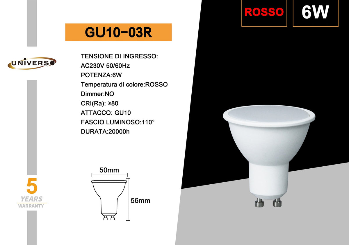 Lampadina GU10 Universo – GU10-03R