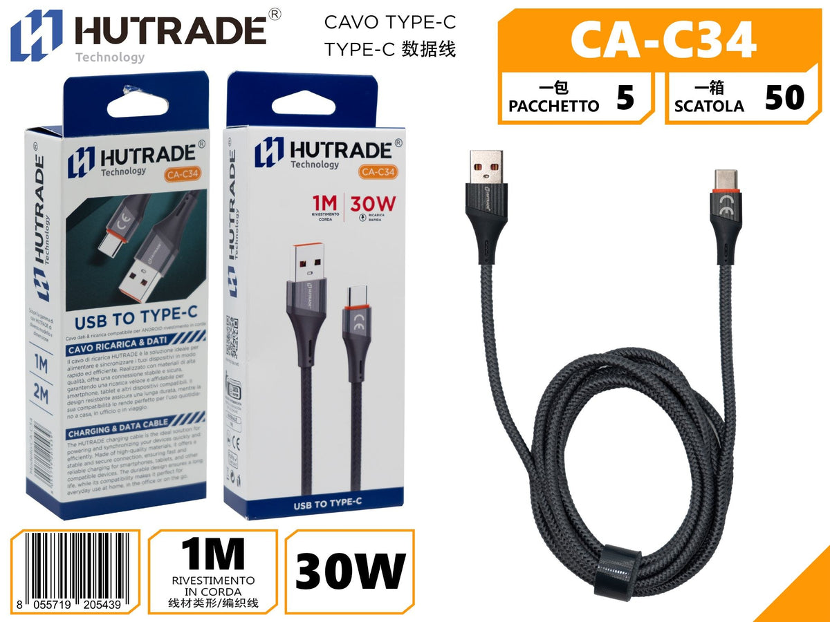 CA-C34 CAVO TYPE-C 30W 1 METRO