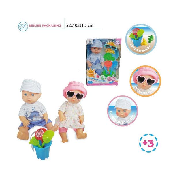Bambolotto Birby On The Beach con accessori spiaggia, assortito