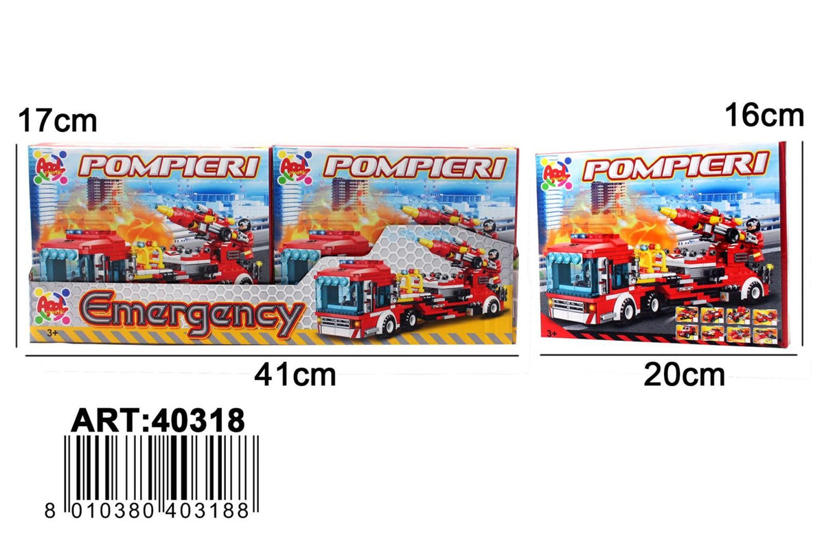Set costruzioni Bloks pompieri, assortito AP40318