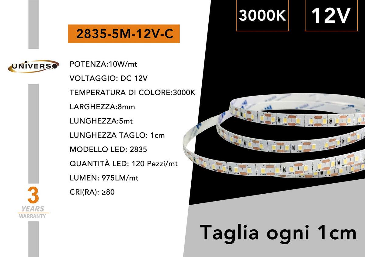 Striscia LED – 2835-5M-12V-C / 2835-5M-12V-N