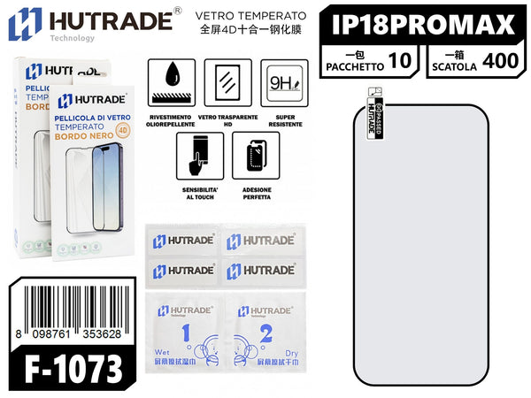 F-1073 PELLICOLA DI VETRO IP18 PRO MAX 4D 10 IN 1