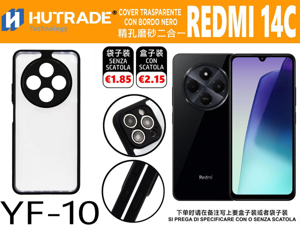 COVER TRASPARENTE CON BORDO NERO REDMI 14C/REDMI A4 – YF10 660024