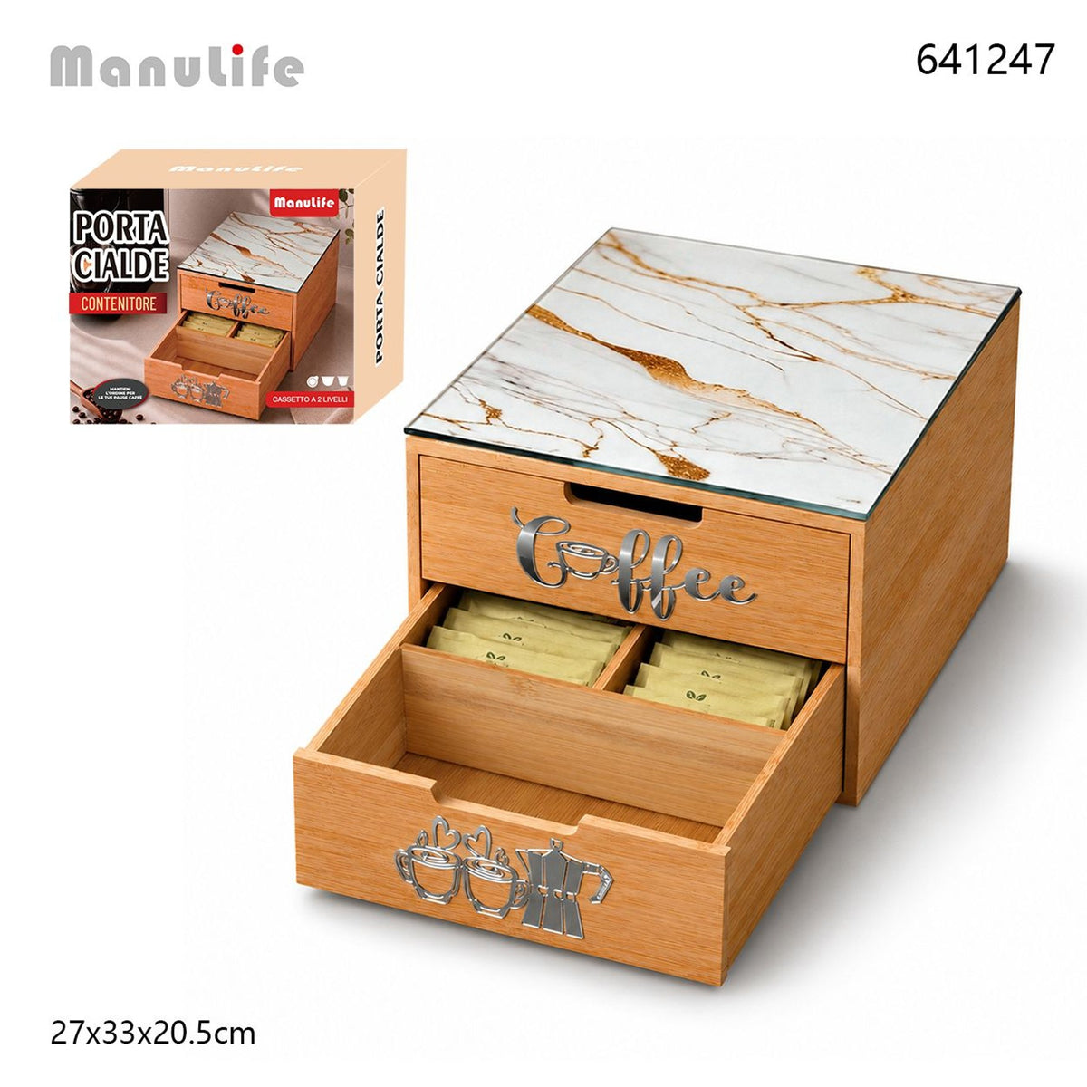 Organizer portacialde a due cassetti