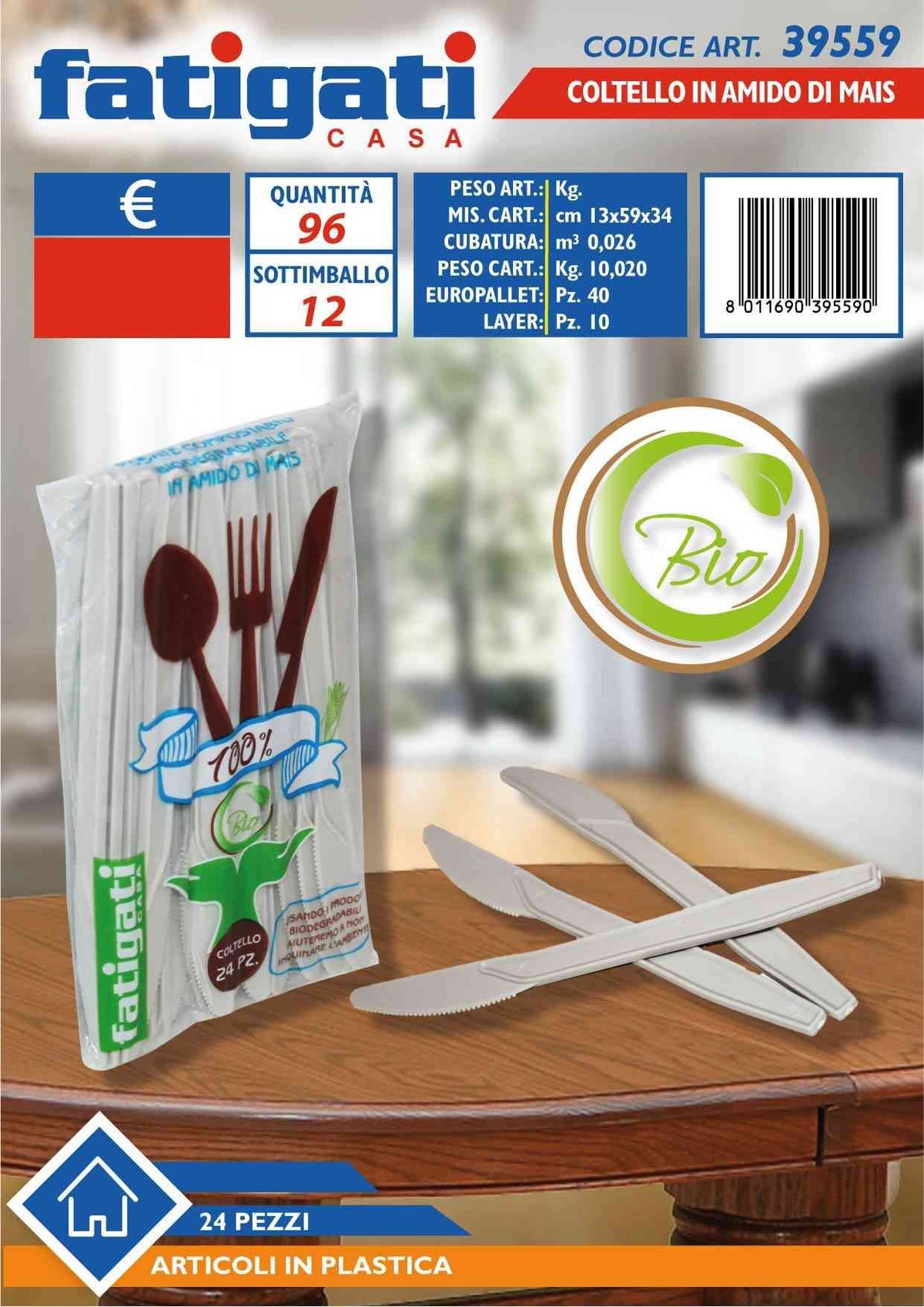 Coltello biodegr.in amido di mais 2