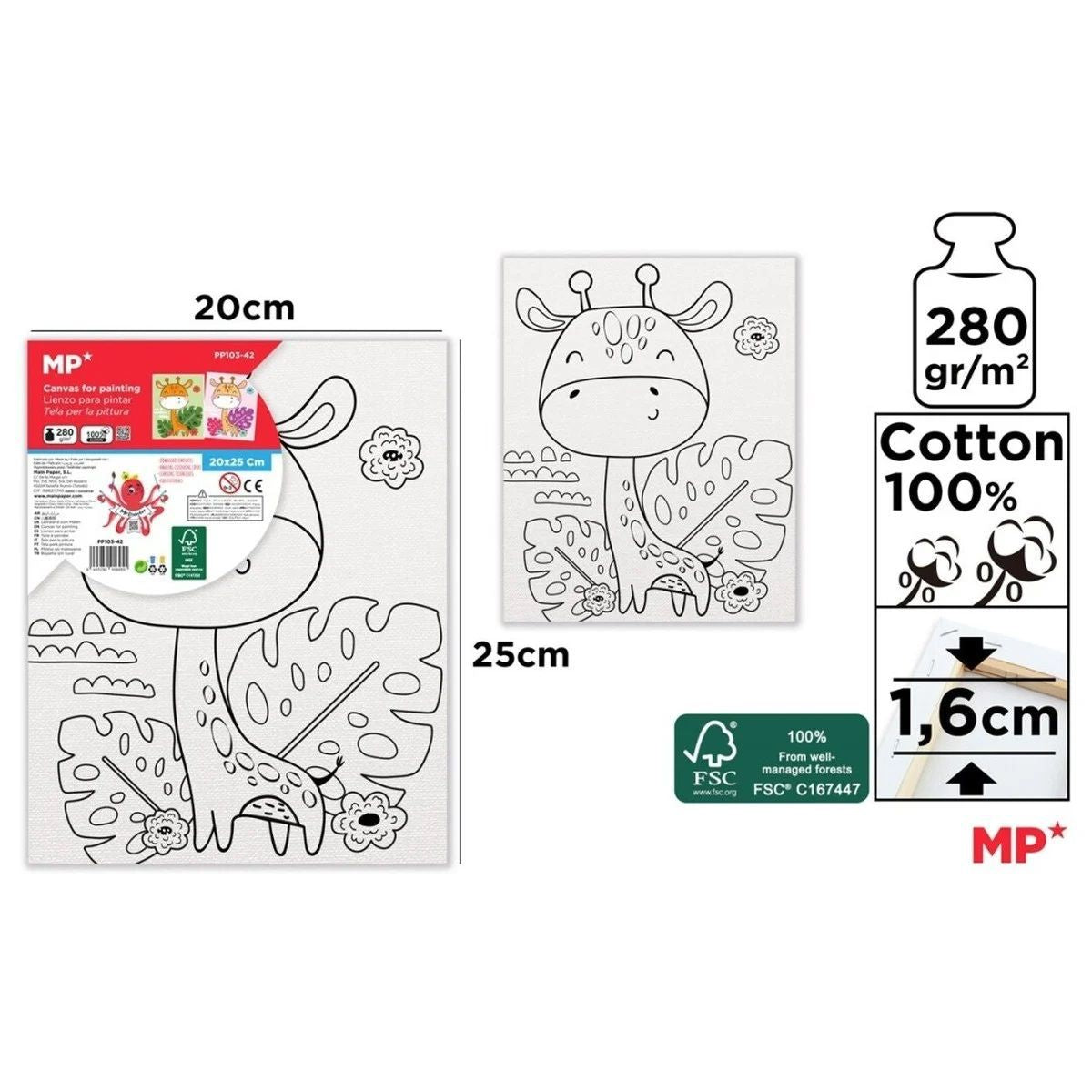 MP, tela prestampata da colorare 20 × 25 cm PP103-42