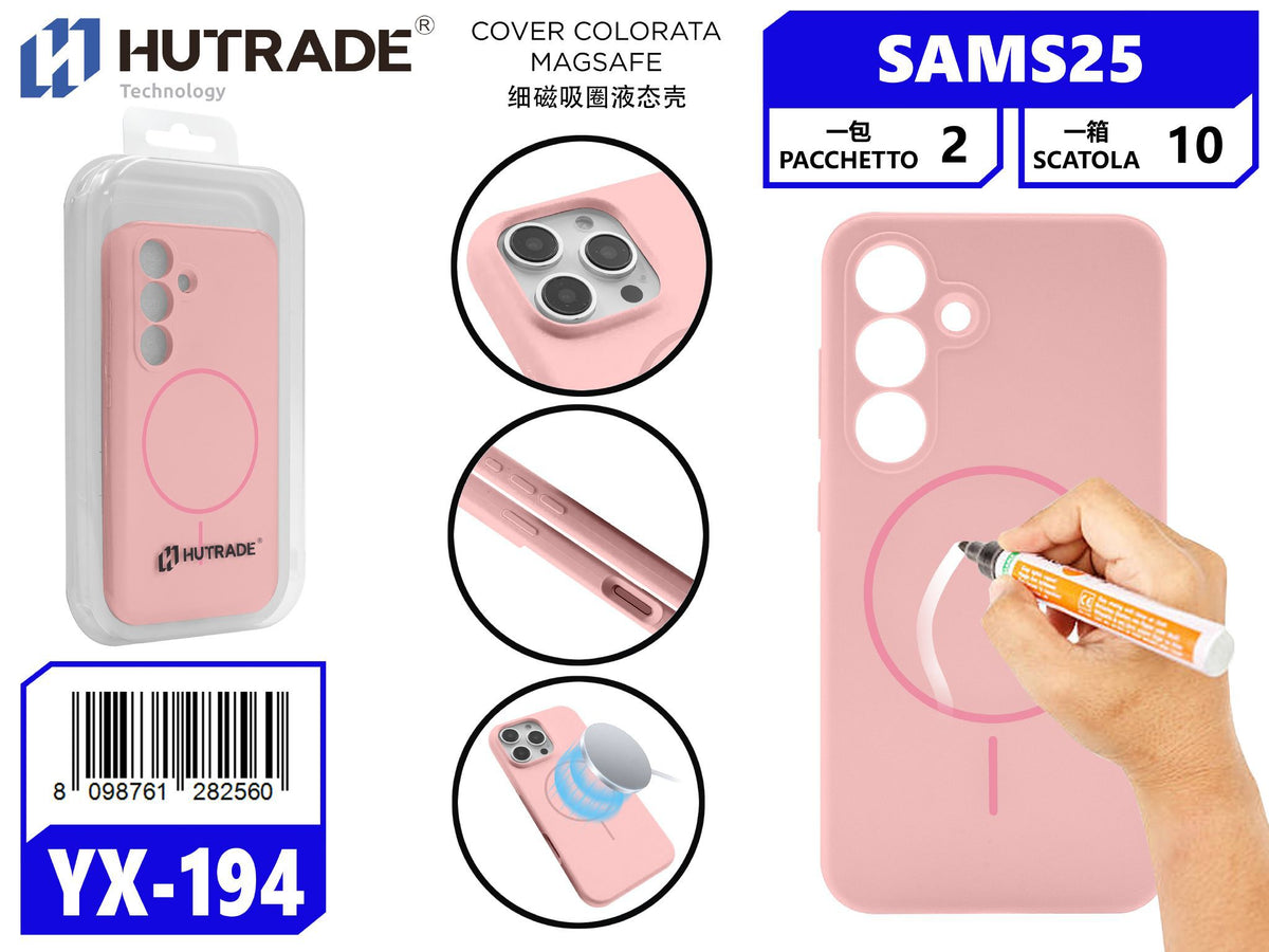 YX-194 COVER COLORATA MAGSAFE SAM S25 ROSA
