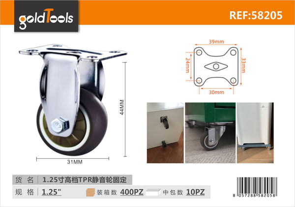 Ruote fisse TPR con piastra GoldTools