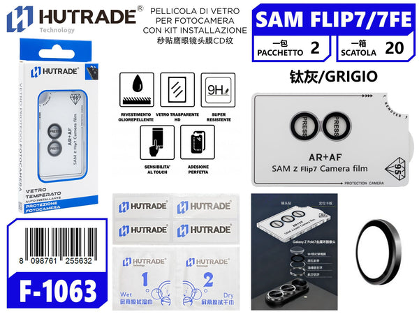 PELLICOLA DI VETRO PER FOTOCAMERA CON KIT INSTALLAZIONE SAM FLIP 7/7FE GRIGIO