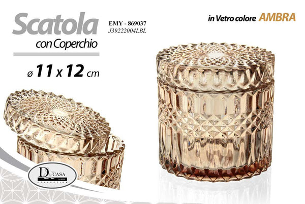 Scatola vetro ambra 11 × 12 j39222004lbl