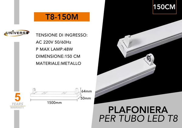 Supporto di montaggio per illuminazione – T8-150M