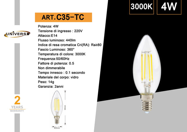 Lampadina LED Universo – C35-TC