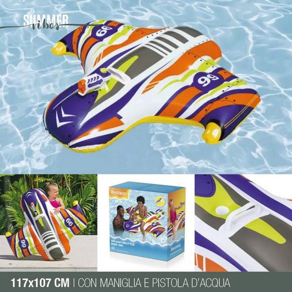 41503 cavalcabile splash shuttle cm. 117 × 107 con maniglia e pistola acqua funzio