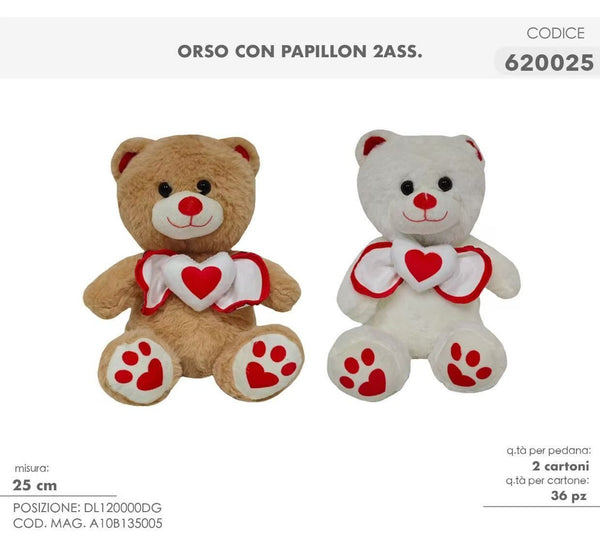 Orso di peluche con papillon