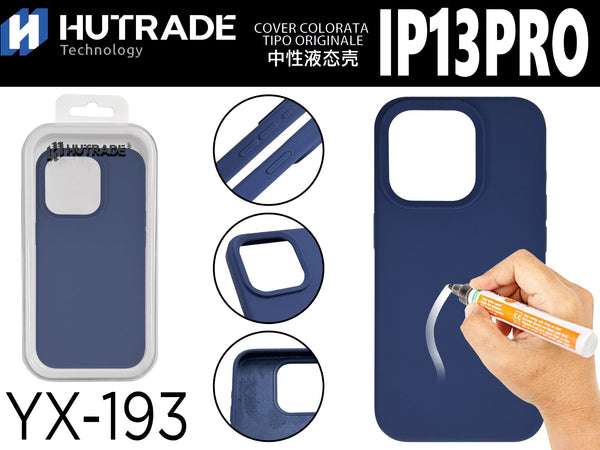 YX-193 COVER COLORATA IN GOMMA IP13PRO BLU SCURO
