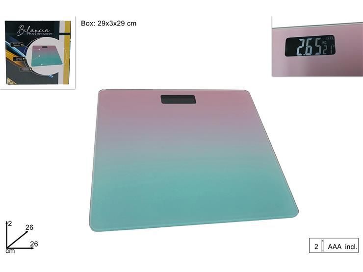 Bilancia pesapersona multicolor vetro 2023205