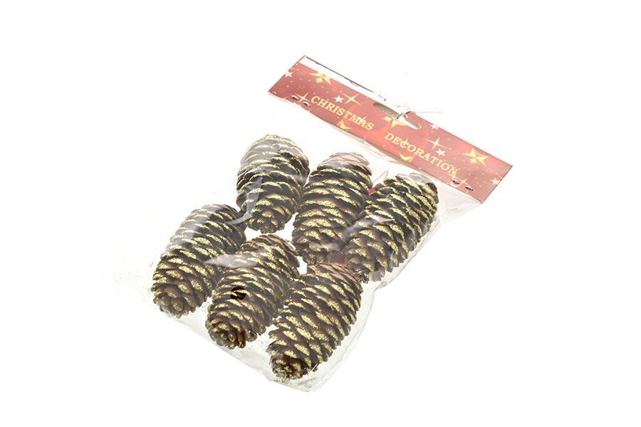 Busta 6 pigne per decorazione oro