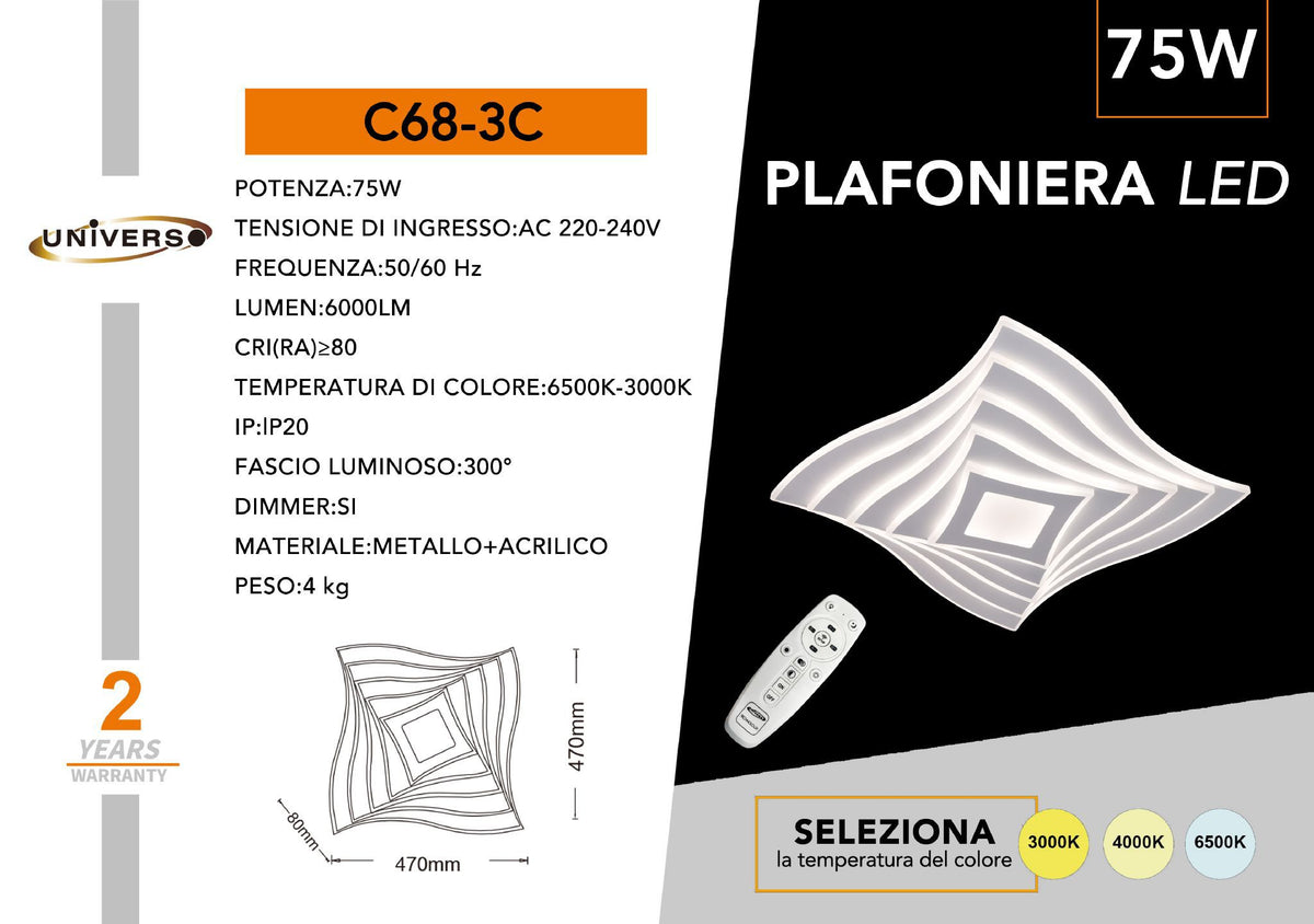 Lampadario Da Soffitto Universo – C68-3C