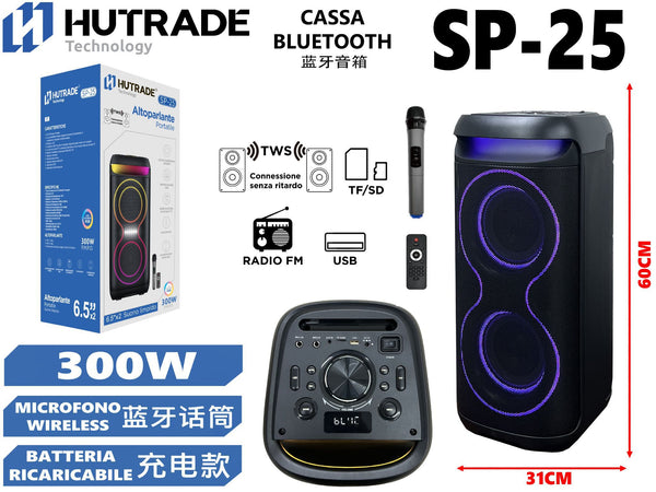 SP-25 CASSA BLUETOOTH CON MICROFONO /FM DA 300W