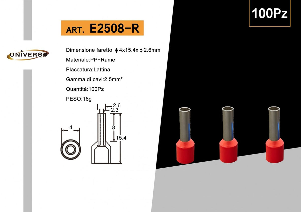 Terminali e capicorda – E2508-R