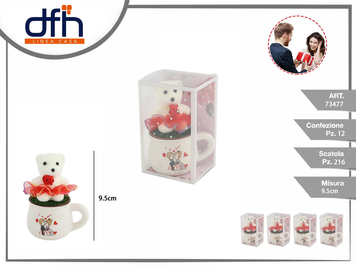 Bicchiere e orso per san valentino